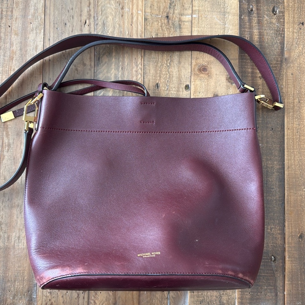 Michael Kors Collection Burgundy Shoulder Bag